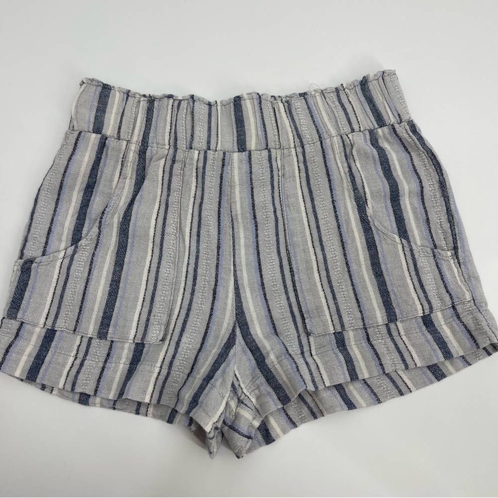 Indigo Rein Linen Blend Medium Beach Shorts Coastal Boho Chic Surfer Resortwear - Picture 13 of 15